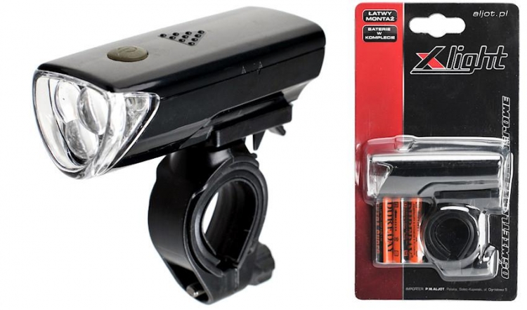 Lampka rowerowa przednia X-light 3 led xc-104a czarna