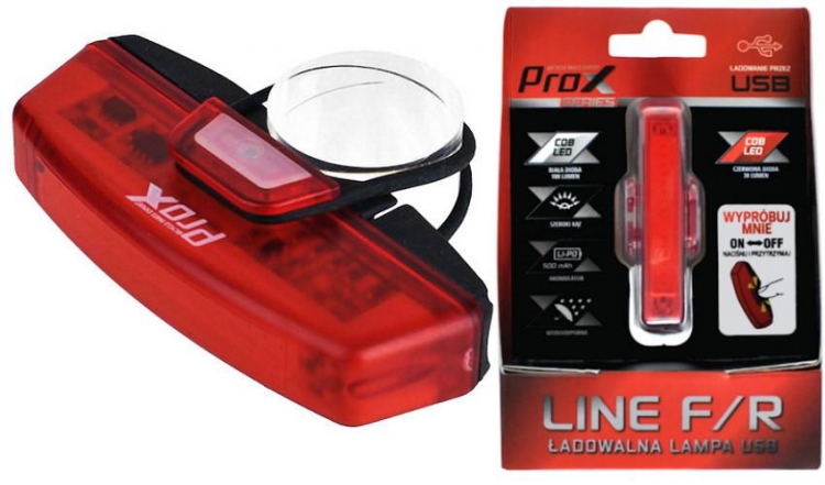 Lampka rowerowa tylna Prox Line R LED COB USB
