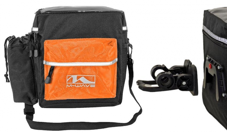 Torba rowerowa M-Wave clip-on czarno/pomarańczowa