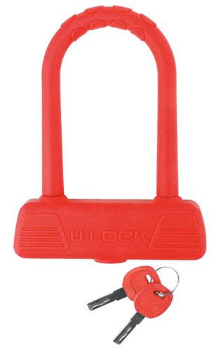 Zapięcie rowerowe M-Wave U-Lock B189 silikon czerwone