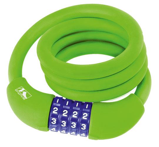 Zapięcie rowerowe M-wave 12x1000 szyfr silikon