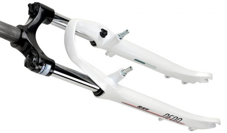 Widelec 28" rst 1" neon ml biały z blokadą  2013