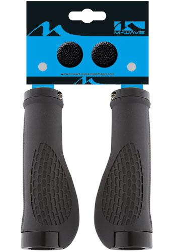Chwyty M-wave czarne anatomic 130 mm skręcane