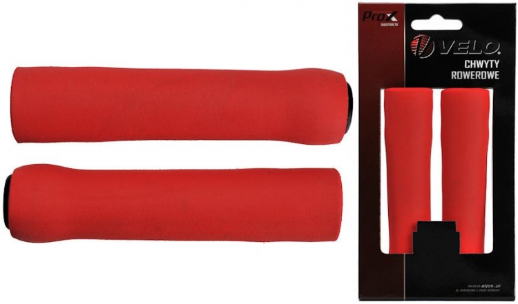 Chwyty Velo Prox 130mm czerwone silicon