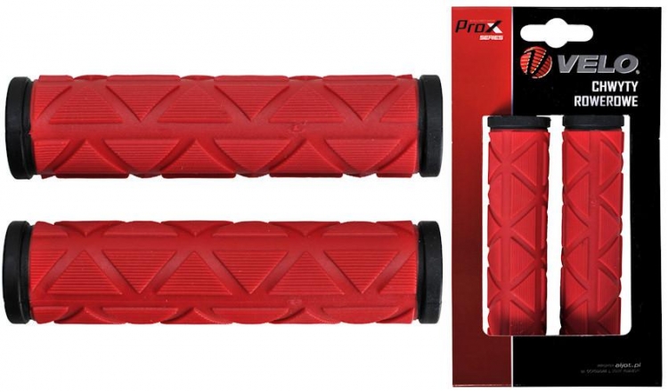 Chwyty rowerowe Velo Prox 122mm GEL czerwone