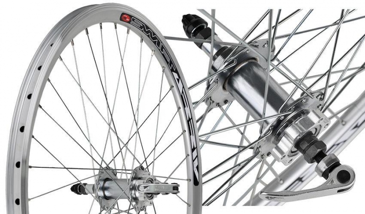 Koło 24" tył mtb  swift stożek srebrny joytech d072 tarcza wolnobieg
