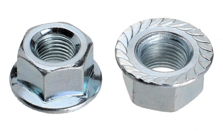 Nakrętka osi przód chrom z kołnierzem 9mm - E