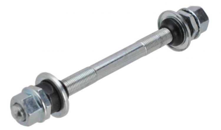 Oś kompletna do piasty przedniej z nakrętkami 140mm