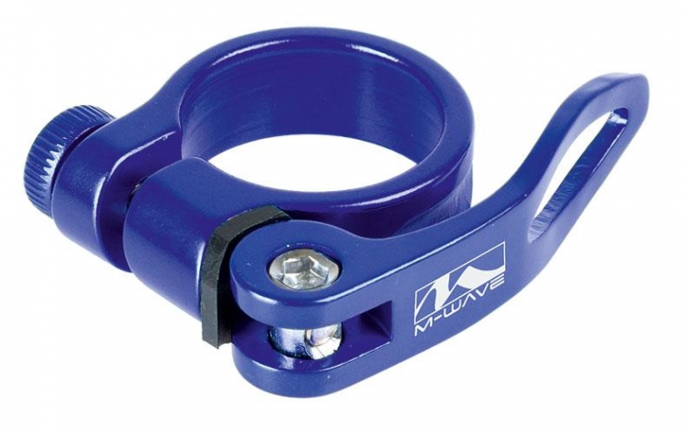 Obejma z szybkozamykaczem M-Wave 31,8mm niebieska