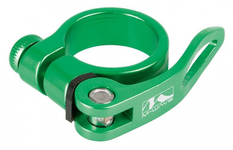 Obejma z szybkozamykaczem M-Wave 34,9mm zielona