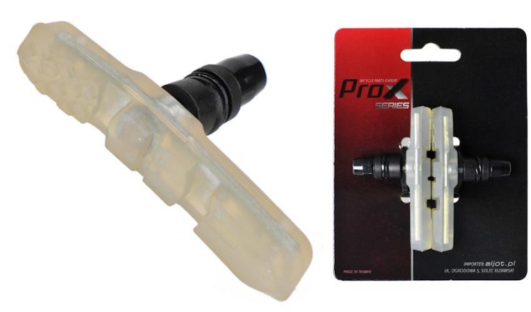 Klocki hamulca Prox v-brake z gwintem 72 mm przezroczyste