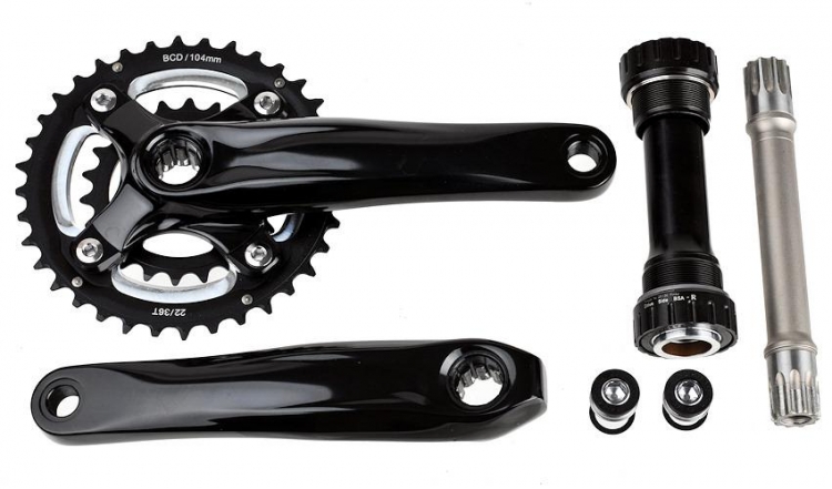 Mechanizm korbowy fat bike 22/36 z. 175mm isis suport 159mm