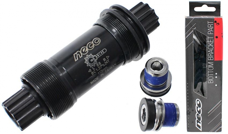 Oś suportu Neco compact nakrętki stal 113/68mm isis