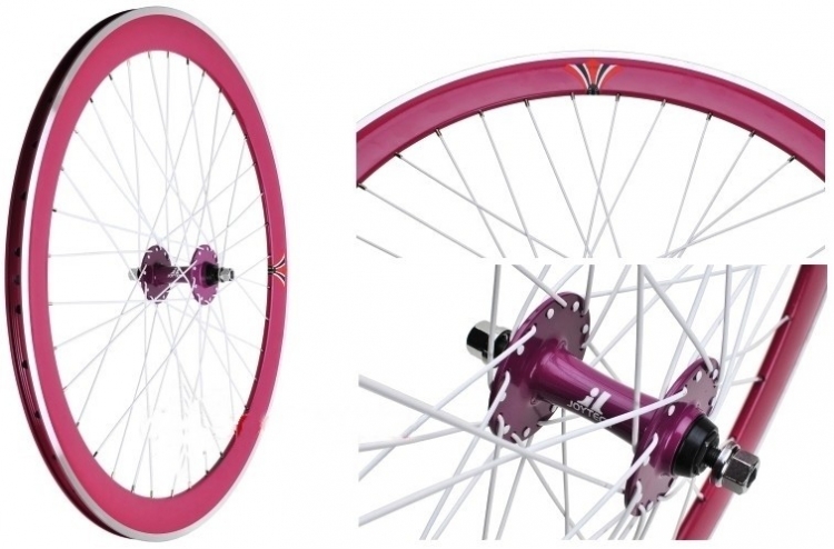 Koło rowerowe przednie 700 Fix Bike j13 stożek magenta 