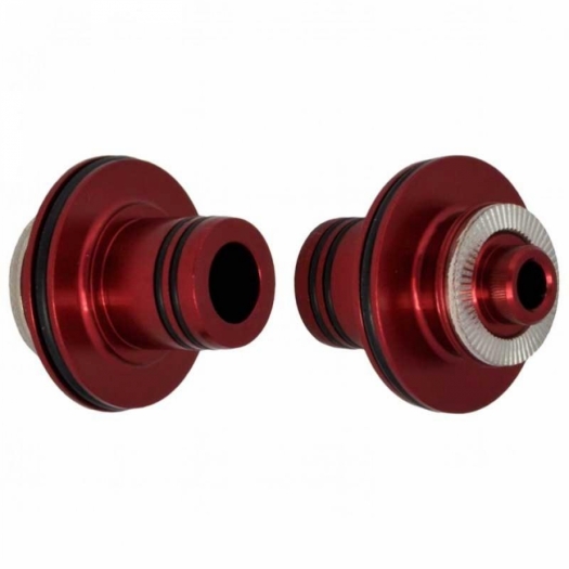 Kapsle osi piasty przedniej NOVATEC D771SB Alu QR V2 czerwone