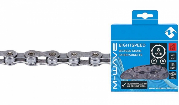 Łańcuch rowerowy M-Wave 8,7,6-rz 116-og anti-rust