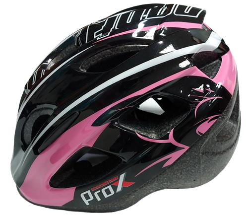 Kask rowerowy dziecięcy Prox Armor M czarny-różowy