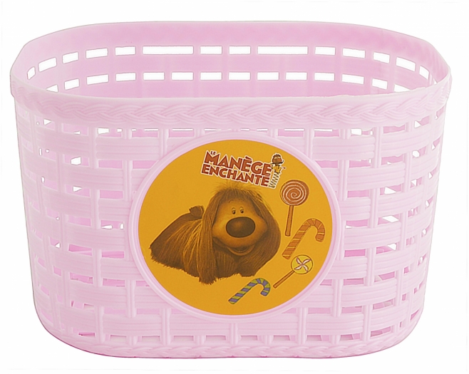 Koszyk rowerowy przedni plastik 12" róż