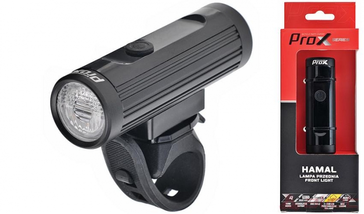 Lampka rowerowa przednia Prox Hamal 600lm USB
