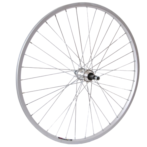 Koło rowerowe tylne 27"wolnobieg srebrne