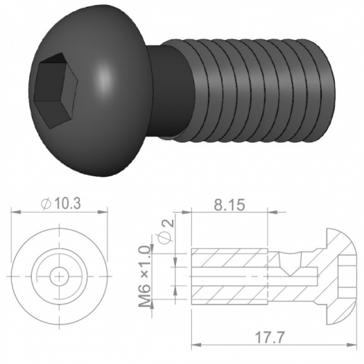 Śruba banjo HBP31 Stal;M6x1.0x18mm