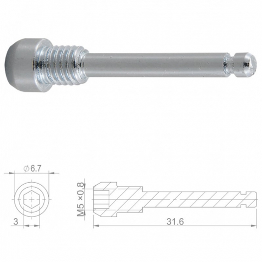 Śruba okł.ham.tarcz. HBP55 Stal;M5x0.8;31.6mm