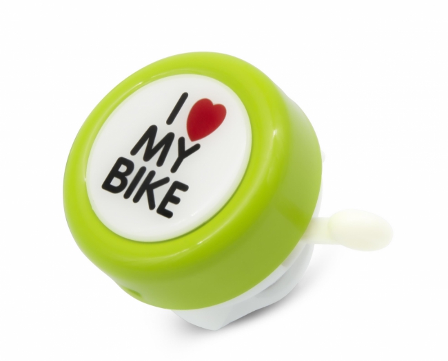 Dzwonek rowerowy I love my bike zielony