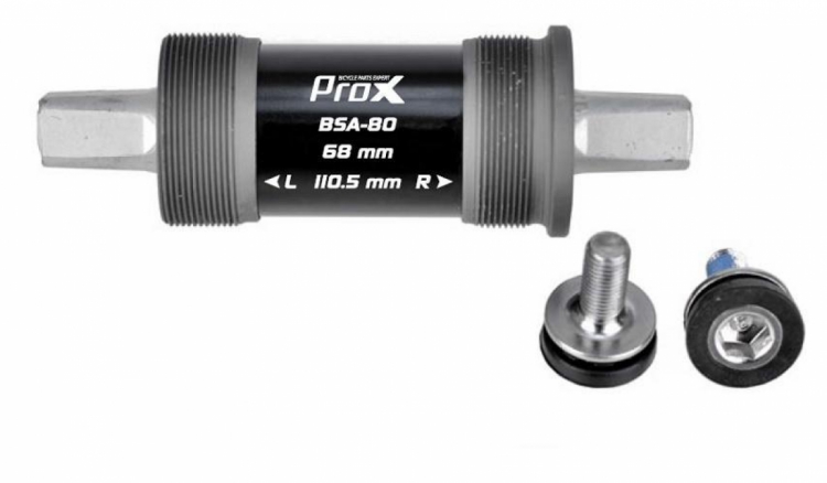 Oś suportu Prox bsa-80 124.5mm cr-mo nakrętki stal - E