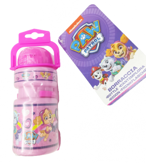Bidon + koszyk Psi Patrol różowy 350ml 