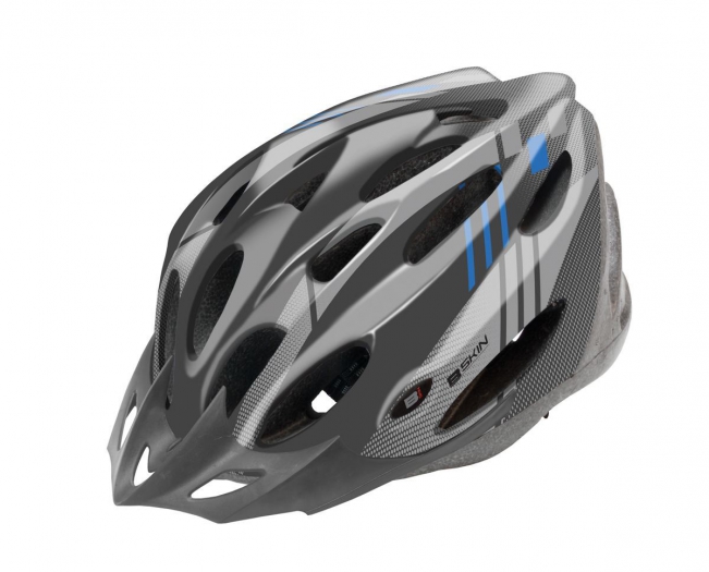 Kask rowerowy B-skin Regular szaro-niebieski M