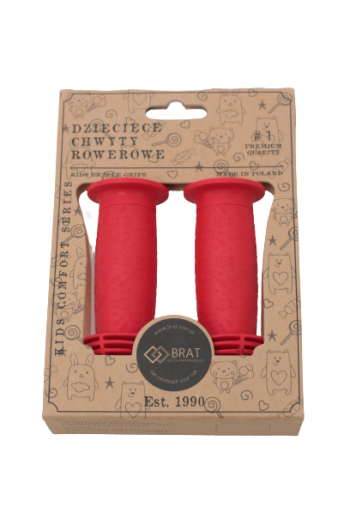 Chwyty rowerowe dziecięce Brat czerwone 100mm