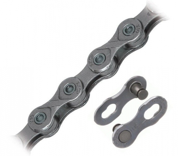 Łańcuch rowerowy KMC X10 116-og 10-rz szary