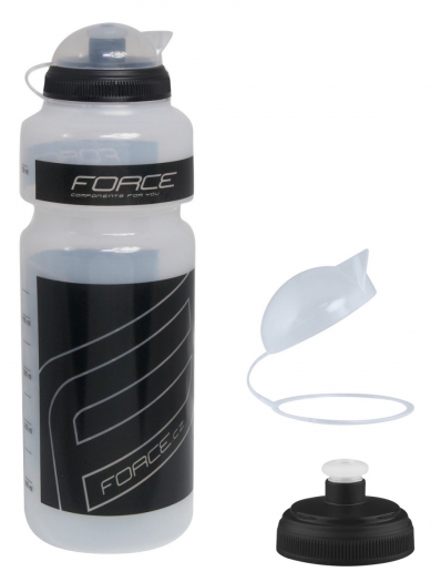 Bidon rowerowy Force 0,75L przezroczysty/czarny
