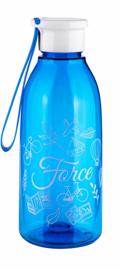 Butelka Force Drop 0,6L transparentna niebieska