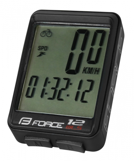 Licznik rowerowy Force WLS 12f bezprzewodowy czarny