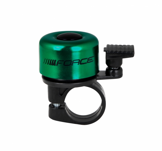 Dzwonek rowerowy FORCE MINI Fe/plastik zielony
