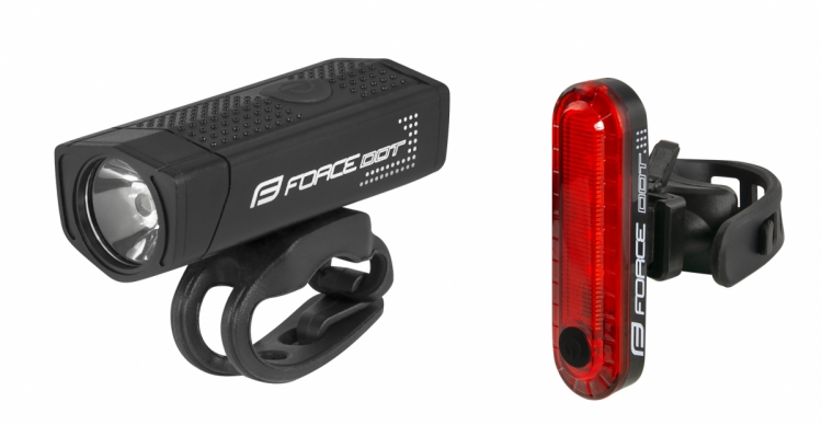 Zestaw lampek rowerowych Force Dot USB przód+tył