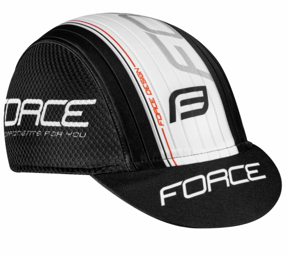 Czapka rowerowa z daszkiem Force Team czarno-biała S/M