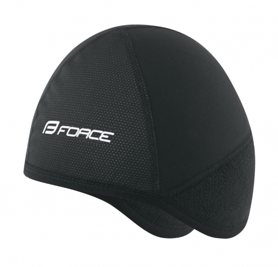 Czapka zimowa pod kask FORCE czarna S/M