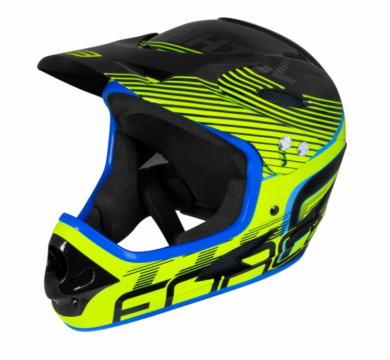 Kask rowerowy Force Tiger downhill czarno-fluo L/XL