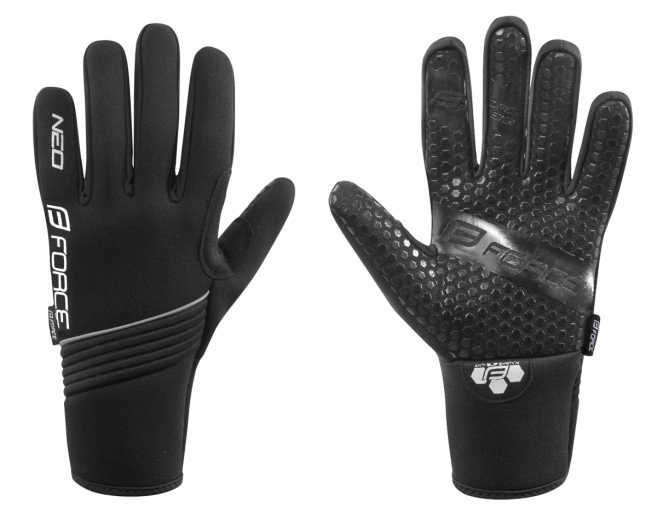 Rękawice jesienno/zimowe neopren FORCE NEO, czarne XXL