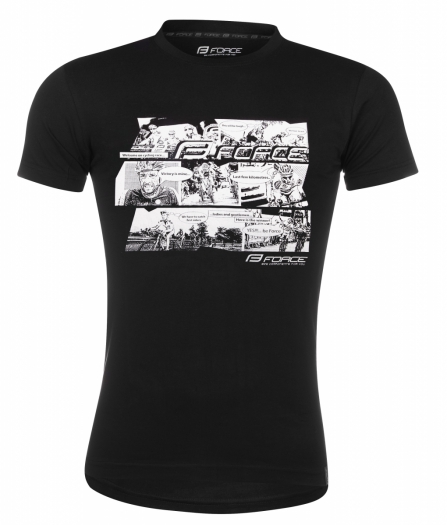 T-shirt FORCE COOL krótki rękaw, czarna XS