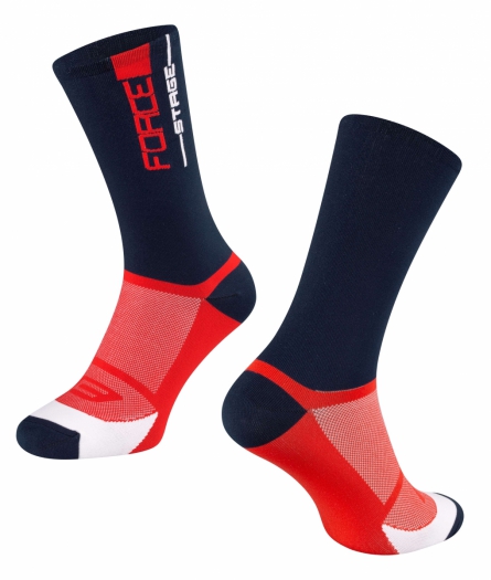 Skarpety rowerowe FORCE STAGE czerwone L-XL