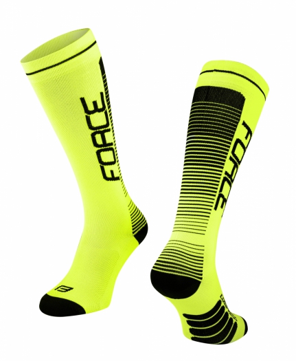 Skarpety FORCE COMPRESS fluo-czarne L-XL/42-47