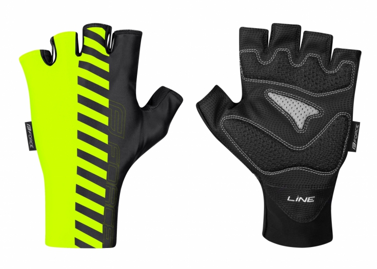 Rękawiczki FORCE LINE, fluo-czarne XL