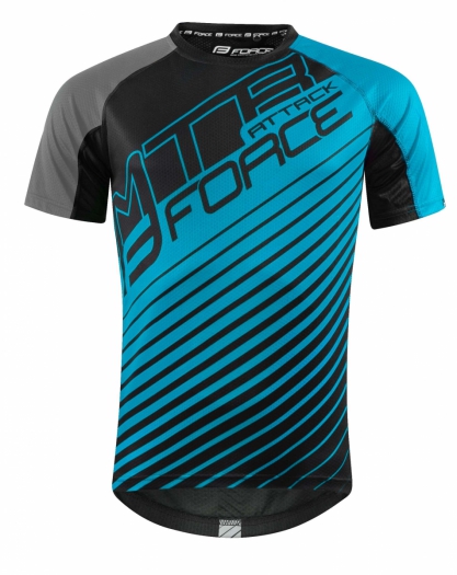 Koszulka FORCE MTB ATTACK niebiesko-czarna XS