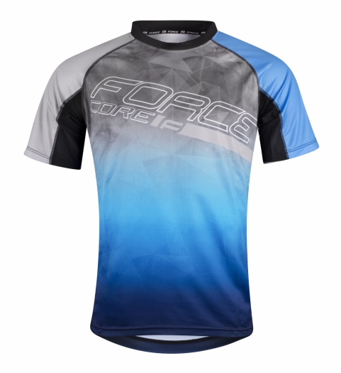 Koszulka FORCE MTB CORE szaro-niebieska L