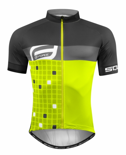 Koszulka kolarska FORCE SQUARE fluo-szara S