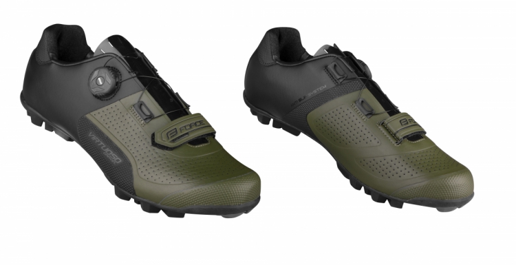 Buty rowerowe Force Virtuoso Gravel, czarno-zielone 43