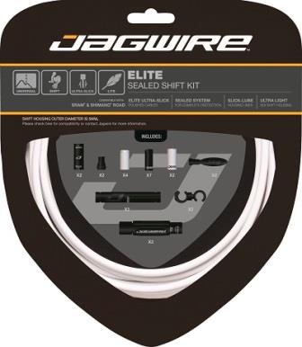 Linka przerzutki z pancerzem Jagwire 2x Elite Sealed biała